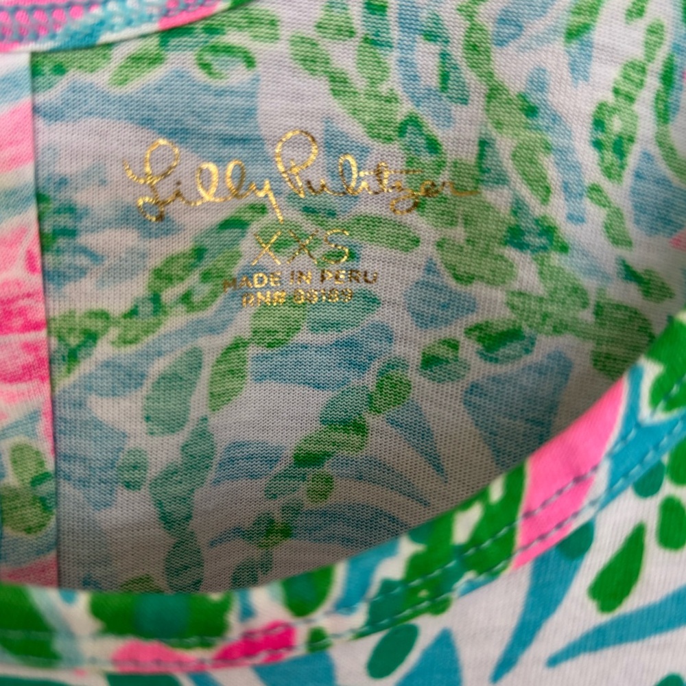 Lilly Pulitzer Newberri Tank Dress Amalfi Blue Leaf It Wild XXS New without Tags - Picture 6 of 9